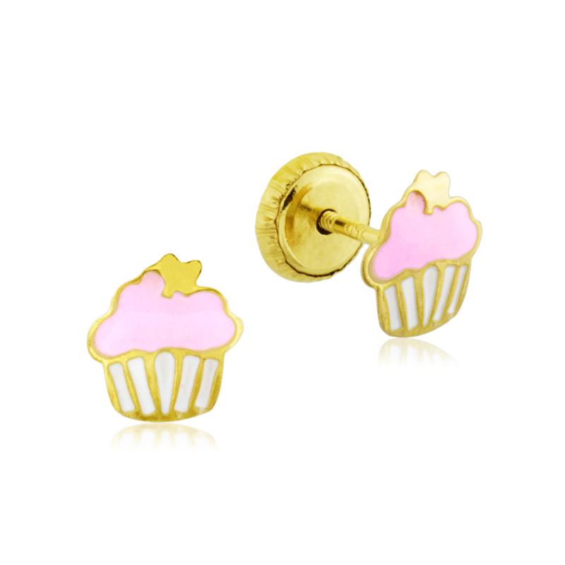 Pendientes Infantil Oro Cupcake