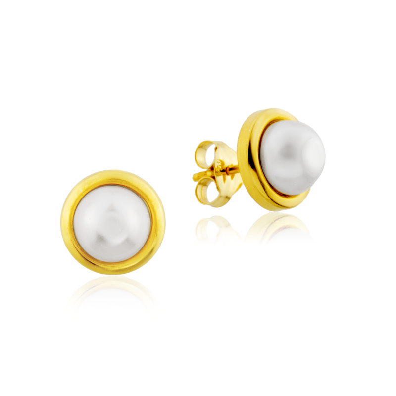 Pendientes Mujer Oro Perla Bisel Lysate