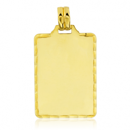 Chapa Rectangular Labrada Oro 18K