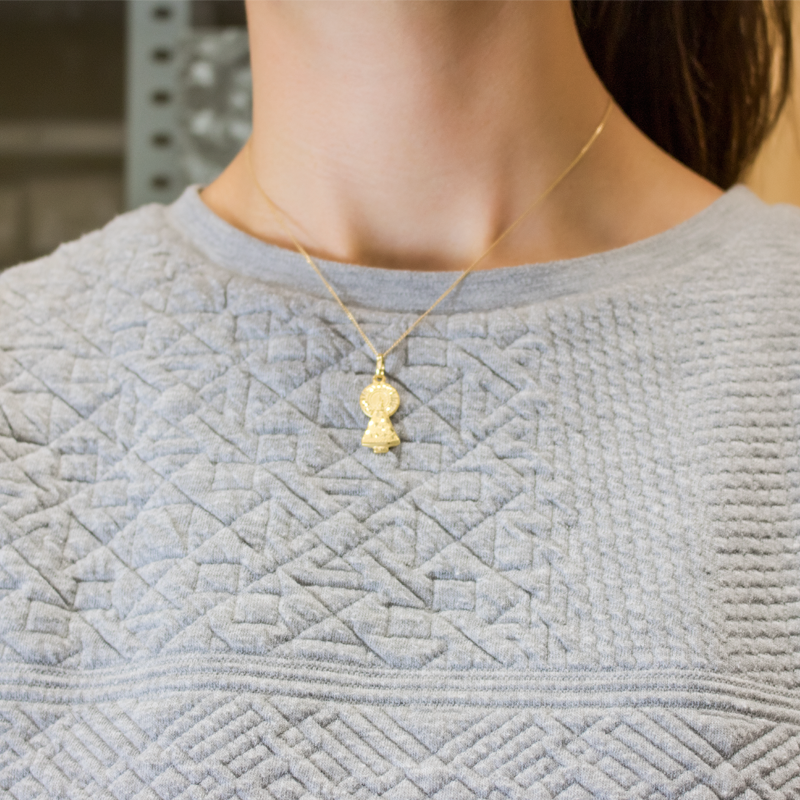 Medalla Silueta Virgen del Pilar Grande Oro 18K