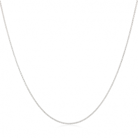 Cadena Eslabón Rolo en Plata 45cm