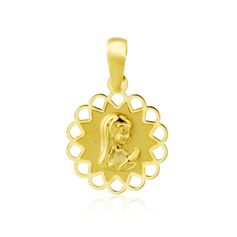 Medalla Calada Virgen Niña 18K