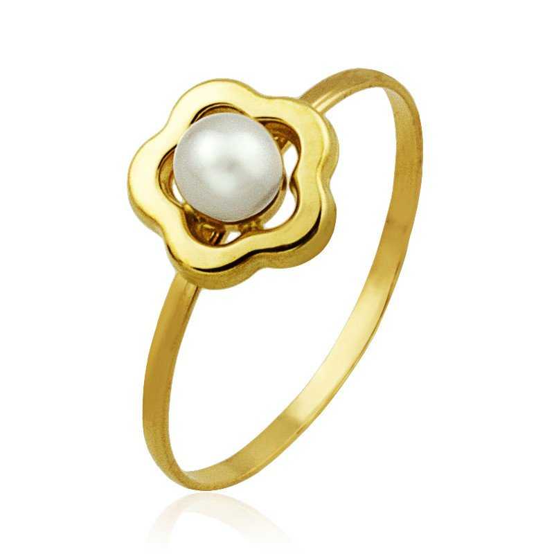 Anillo Oro Perla Flor Lilis