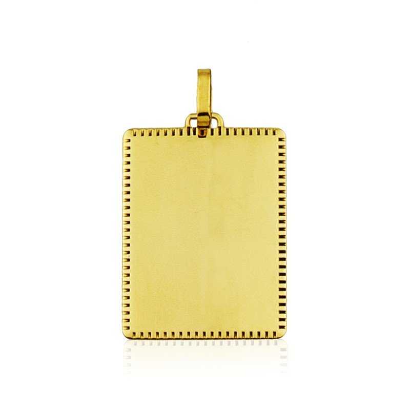 Chapa Rectangular Labrada Oro 18K