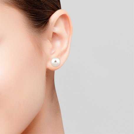 Pendientes Media Perla Oro 18K