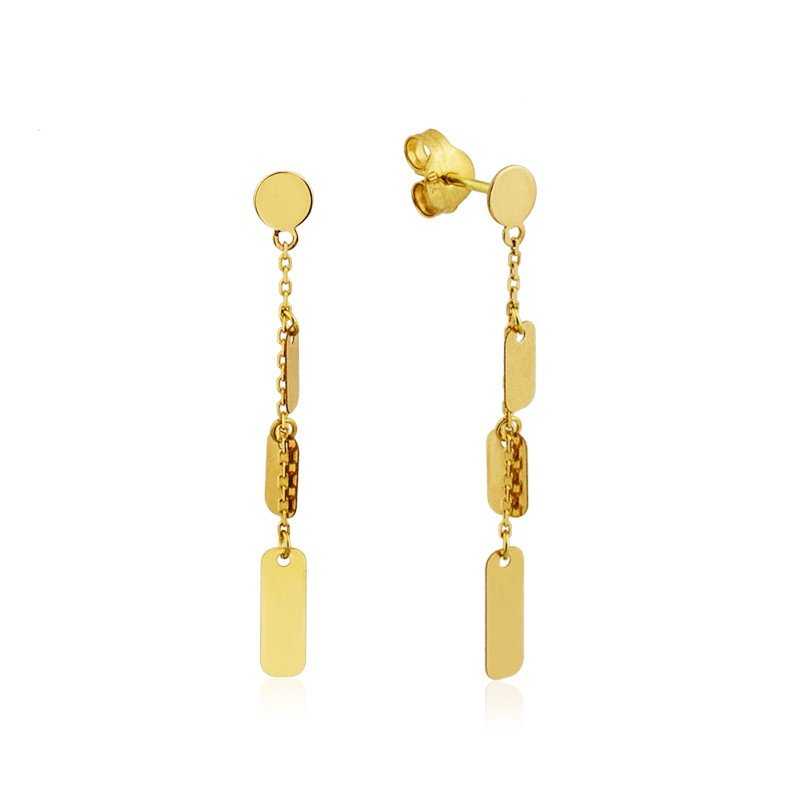 Pendientes Motivo Lingotes Lisos Oro 18K