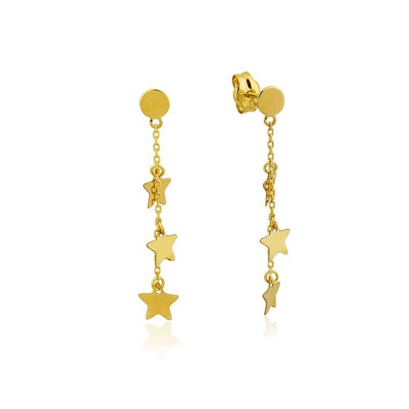 Pendientes con Motivos de Estrellas Oro 18K