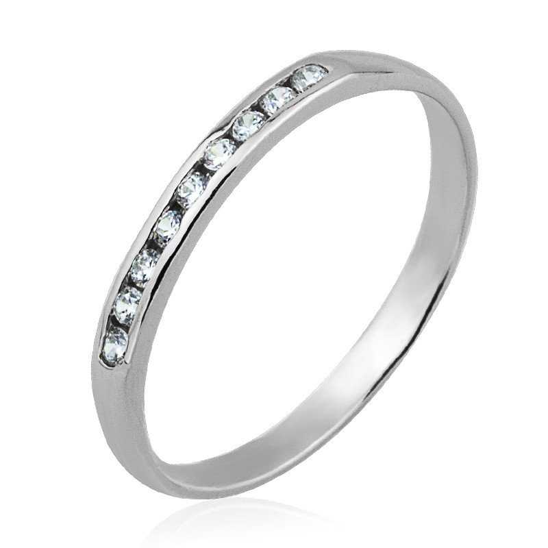 Sortija Carril Brillantes 0,18ct Oro Blanco 18K