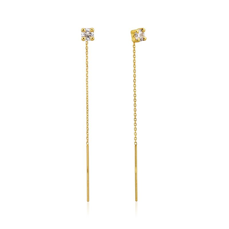 Pendientes de Colgar Circonita Oro 18K