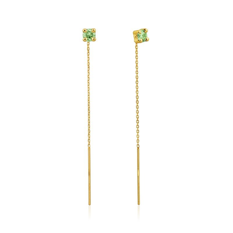 Pendientes de Colgar Olivina Oro 18K