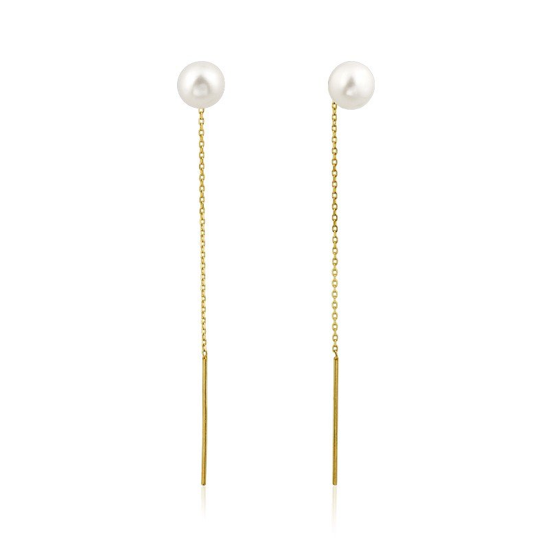 Pendientes de Colgar Perla Oro 18K