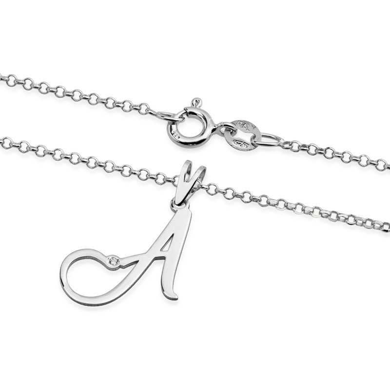 Gargantilla Inicial con Circonita Plata