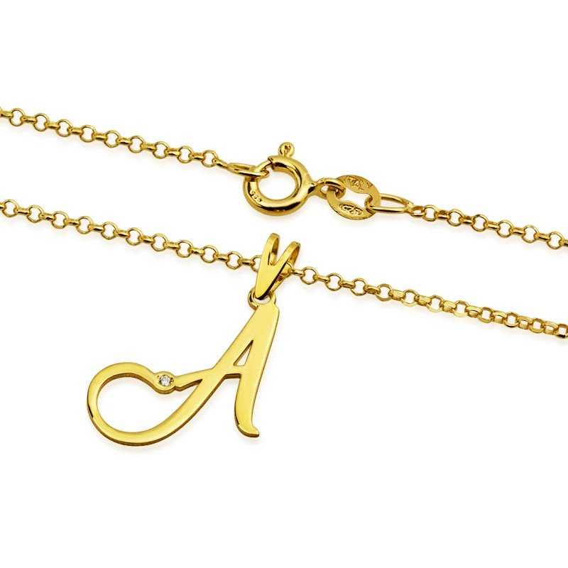 Gargantilla Inicial con Circonita Plata Dorada