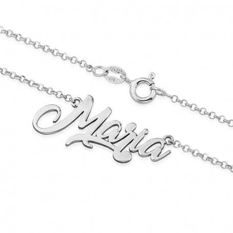 Gargantilla Nombre Estilo Inglés Personalizado Plata