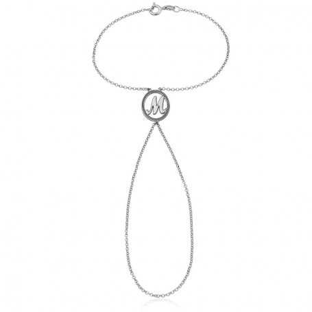 Pulsera de Dedo con Inicial Plata