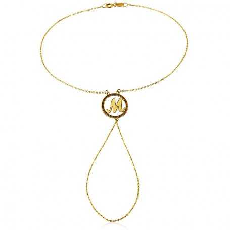 Pulsera de Dedo con Inicial Oro 18K