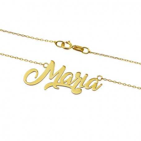 Gargantilla Nombre Estilo Inglés Personalizado Oro 18K