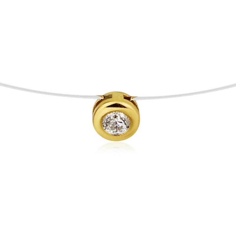 Dolor soporte En segundo lugar Collar Hilo Transparente Oro Circonita | En OFERTA - Joyerías ARESSO