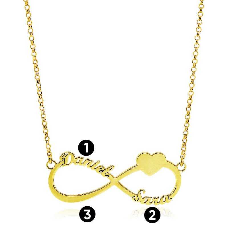 Gargantilla Infinito Corazón  en Plata Dorada
