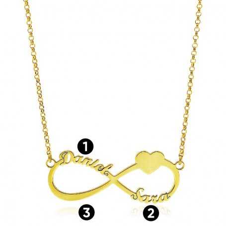 Gargantilla Infinito Corazón  en Plata Dorada